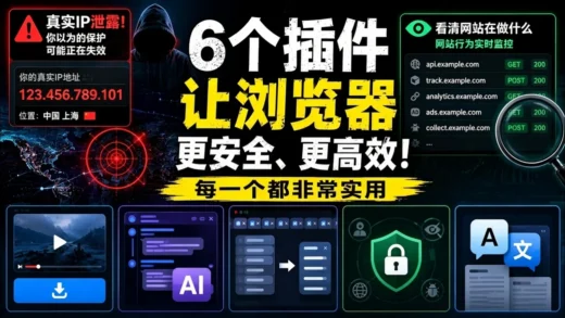 《我电脑里舍不得删的6个浏览器插件！AI目录、视频下载、隐私防护全都有》