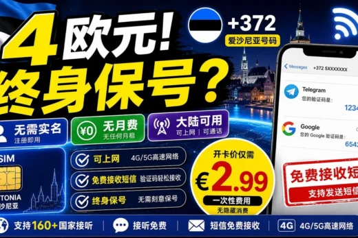 无需实名！4欧元终身保号！无月费，这张海外eSIM一年连一次信号就能保号？