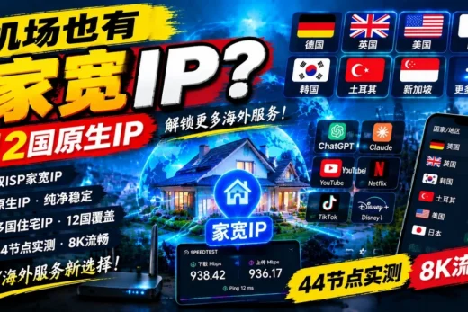 花高价买的家宽IP，它直接塞进机场？实测极速Cloud：原生IP+双ISP家宽到底怎么样