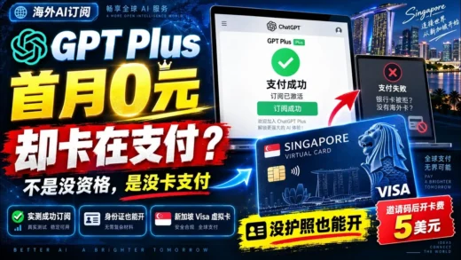 没有海外银行卡怎么办？MP 新加坡 Visa 虚拟卡实测：USDT 入金开通 ChatGPT Plus